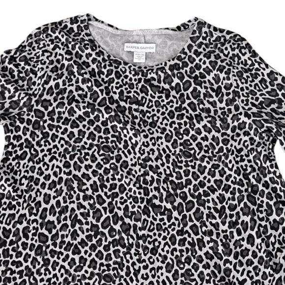 NWT Harper Canyon Girls Black Gray Leopard Long Sleeve Dress Size XL 14 16 - Picture 2 of 5